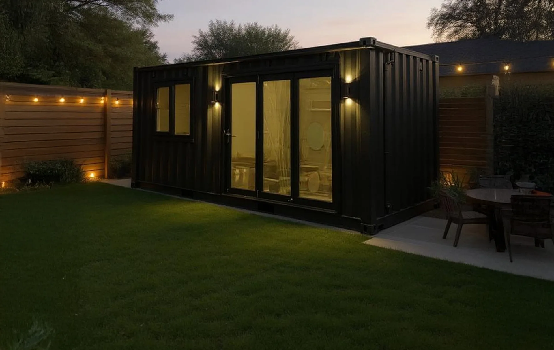 20FT container conversion — alternate exterior angle showing the ISO-standard footprint.