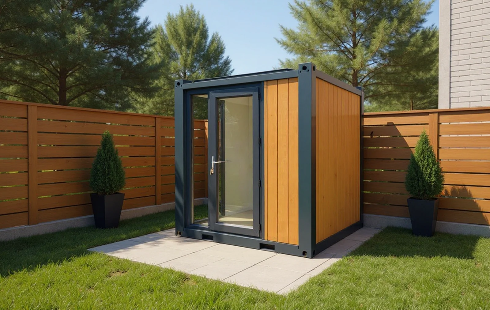 Series 200 XS garden room — alternate exterior view in garden context.