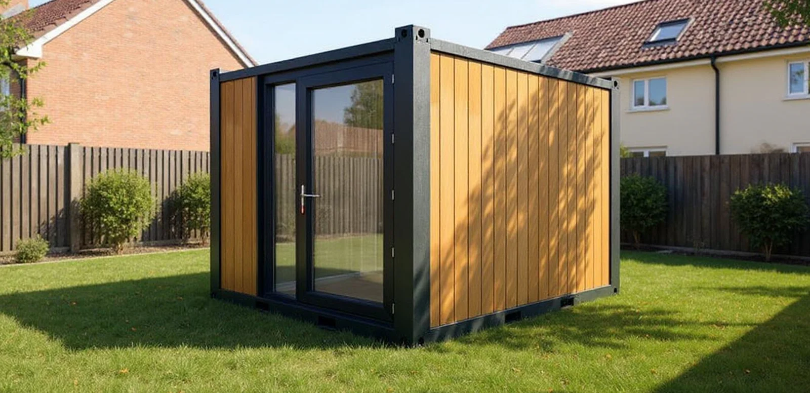 Series 300 S garden room — side elevation on prepared base.