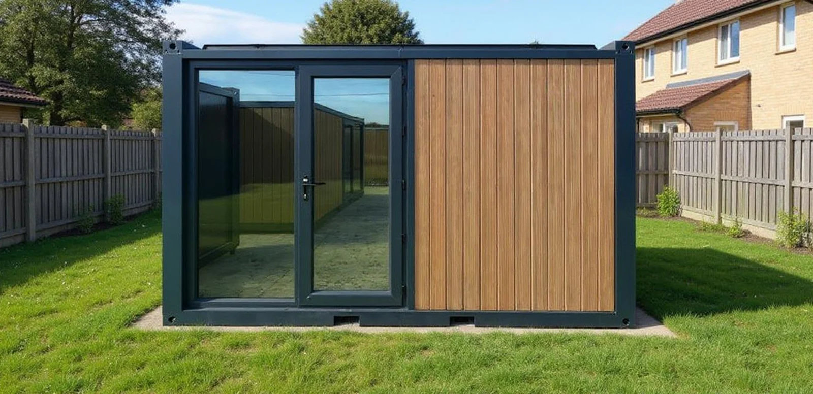 Series 400 M garden room — side view showing single-bay footprint.