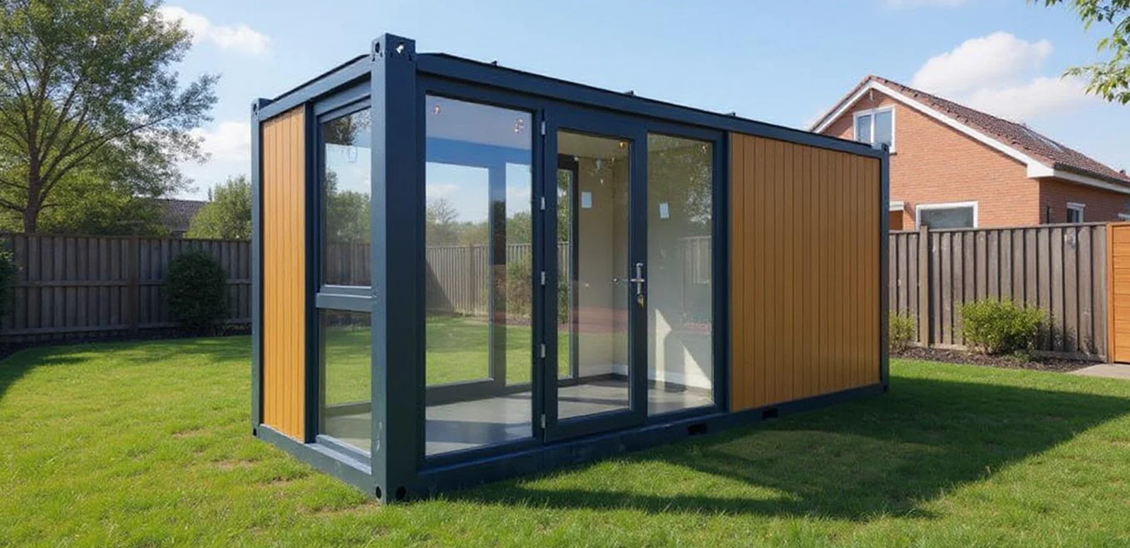 Series 600 L garden room — perspective view from the garden side.
