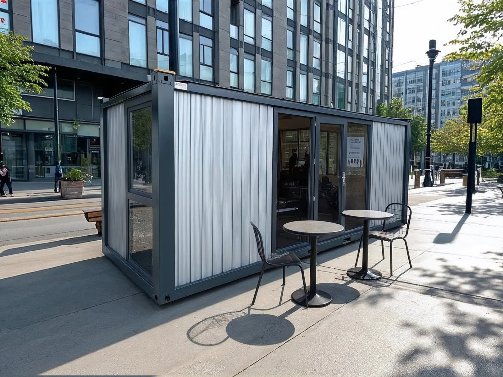 Series 600 L garden room — close-up of the panel join and chassis edge.