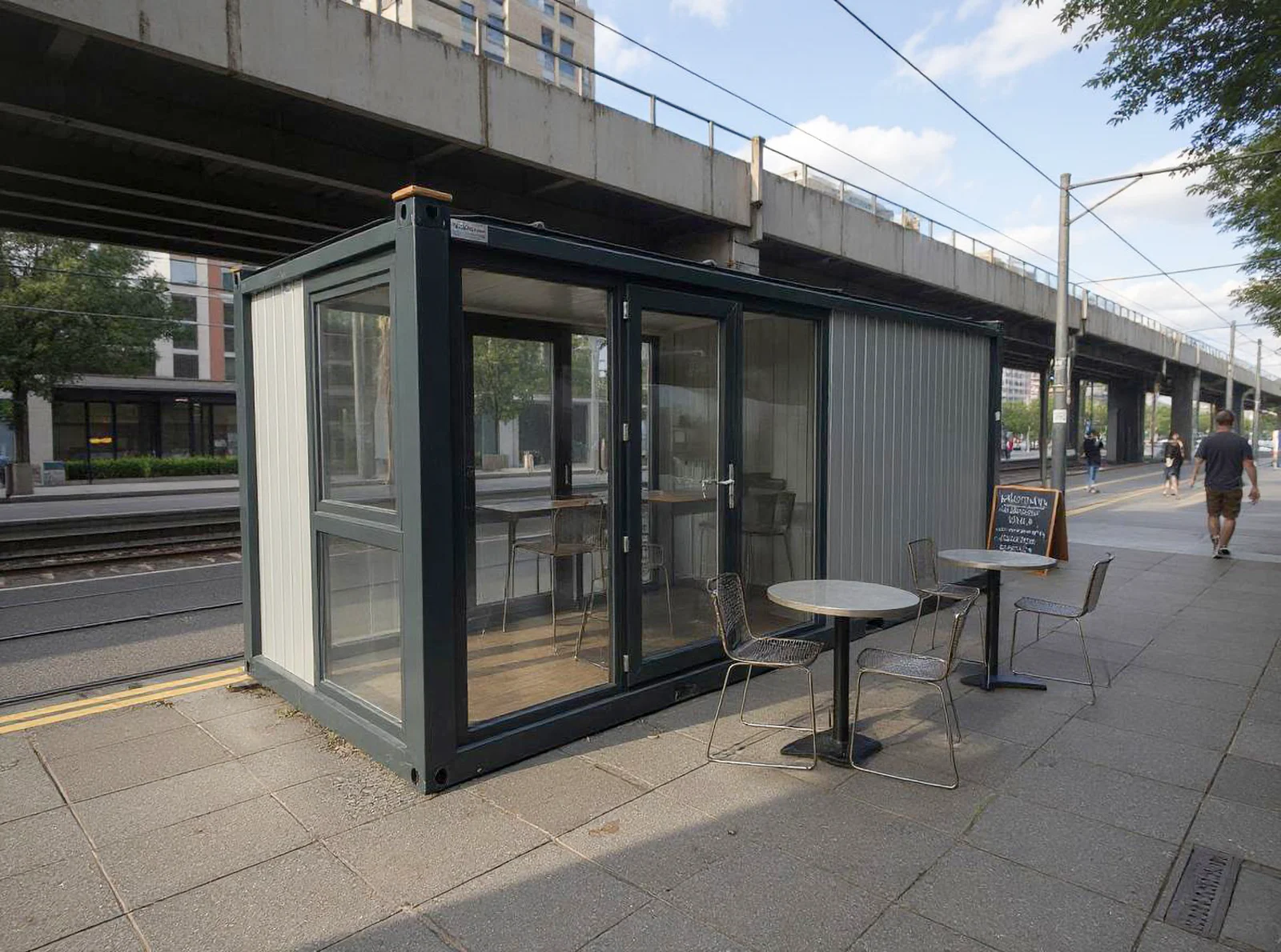 Series 600 L garden room — frontal view with double-glazed window detail.