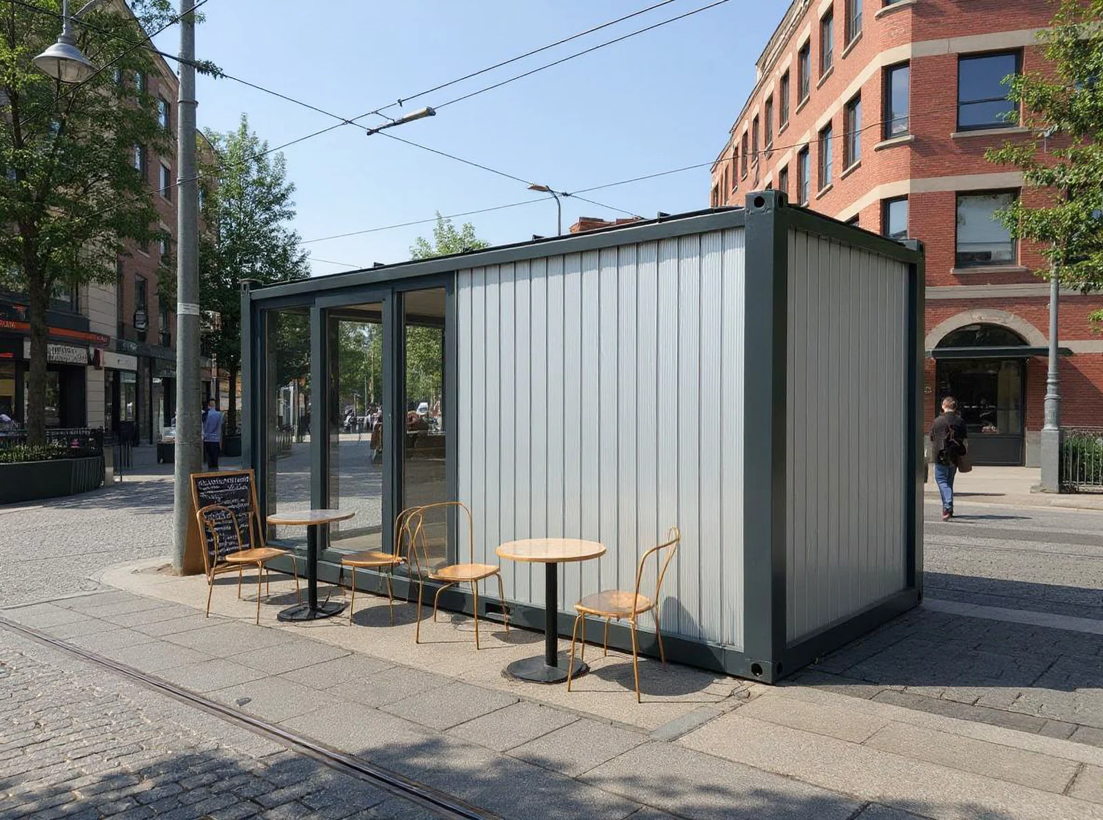 Series 600 L garden room — wider context in landscaped backyard.