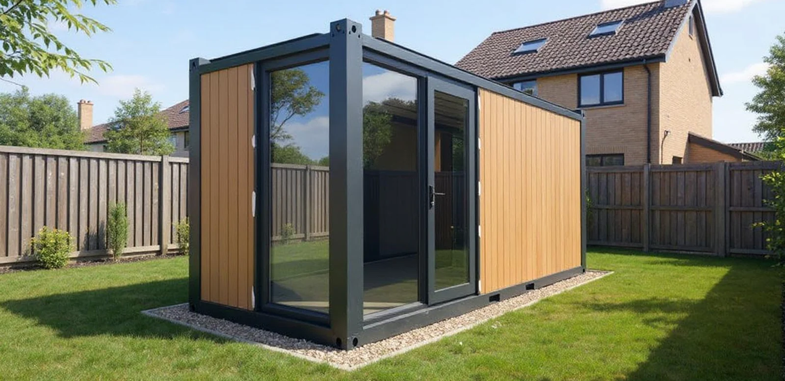 Series 600 L garden room — interior context through the open door.