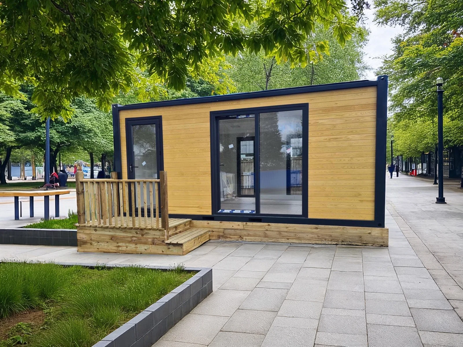 Series 600C XL garden room — interior-facing view through the main glazed entry.