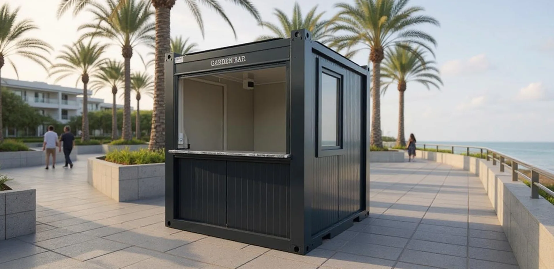 K200 S kiosk — installation perspective with adjacent event infrastructure.