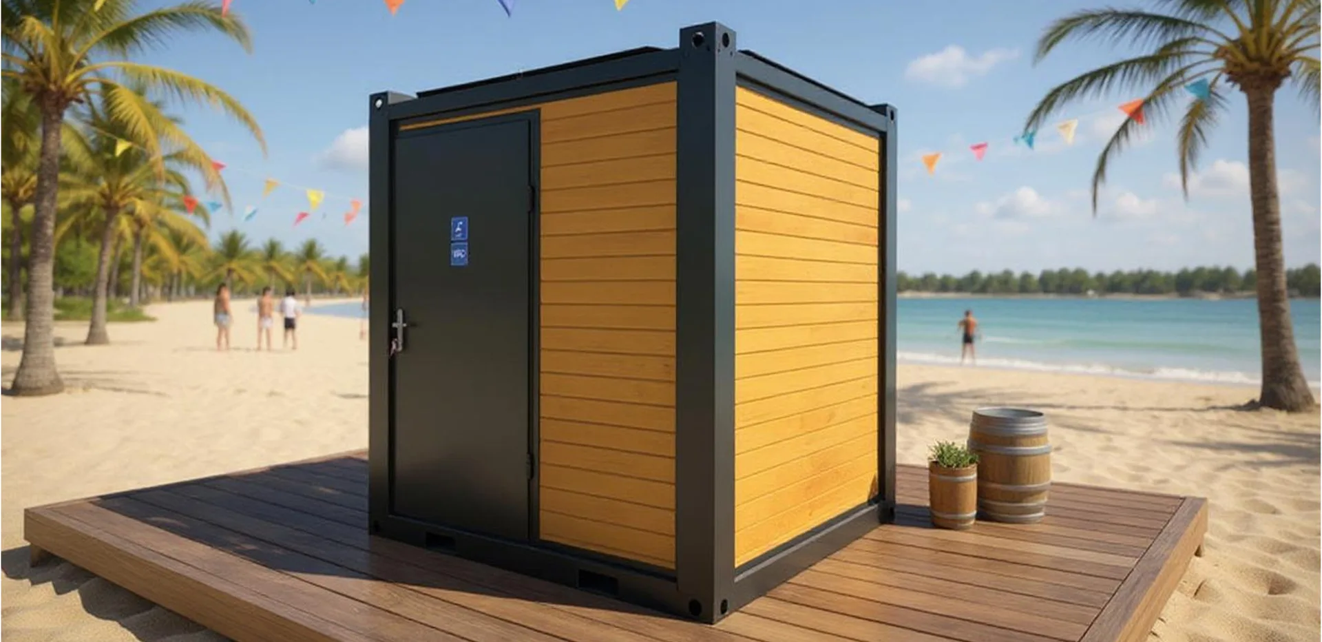 T210B large bathroom — alternate exterior angle at a campsite.
